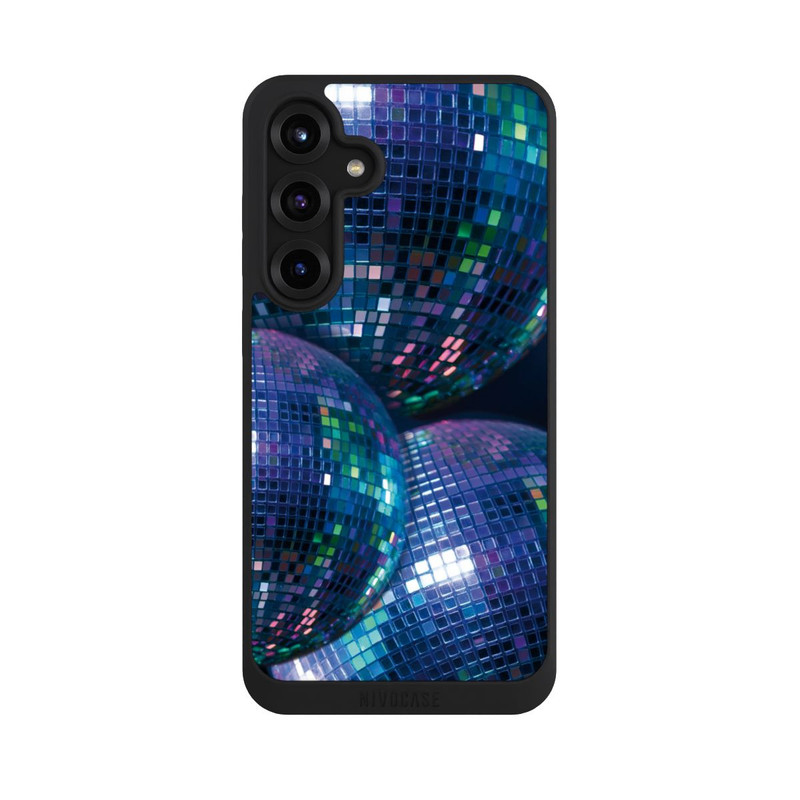 Galaxy S25 + NIVOpure Discokugel Blau Schwarz Partytime mit KI
