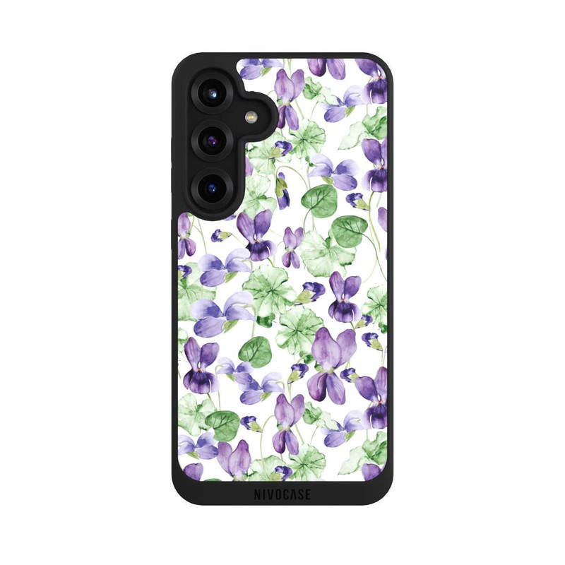 Galaxy S25 + NIVOpure Purple Wildflowers Pattern Watercolor
