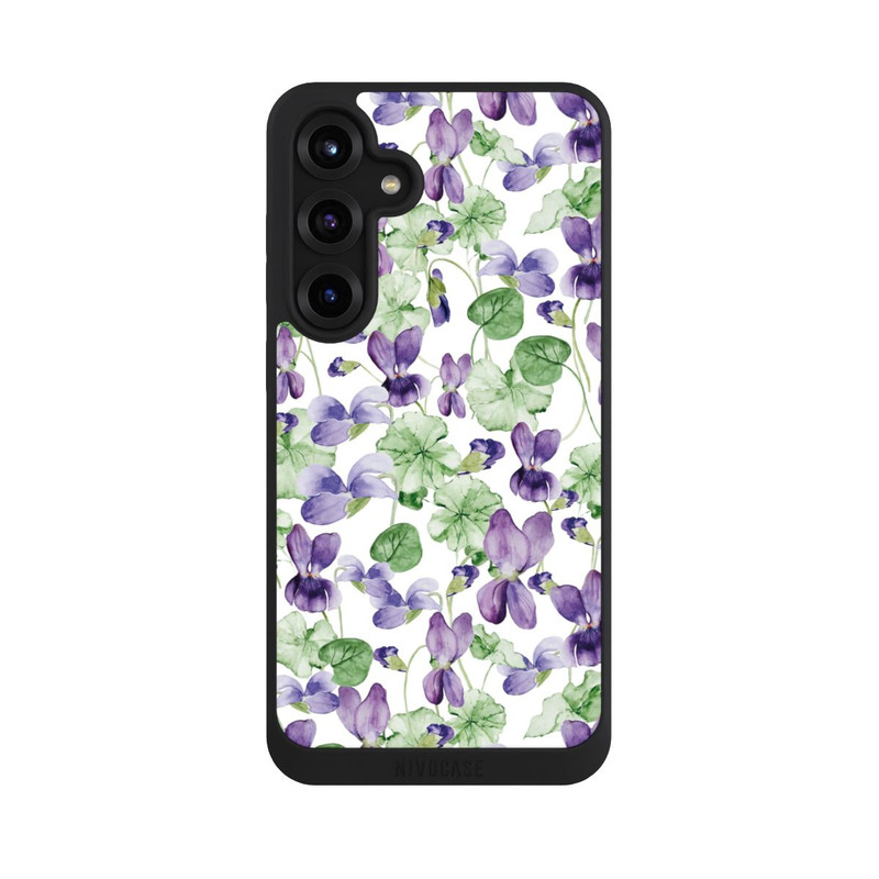 Galaxy S25 + NIVOpure Purple Wildflowers Pattern Watercolor