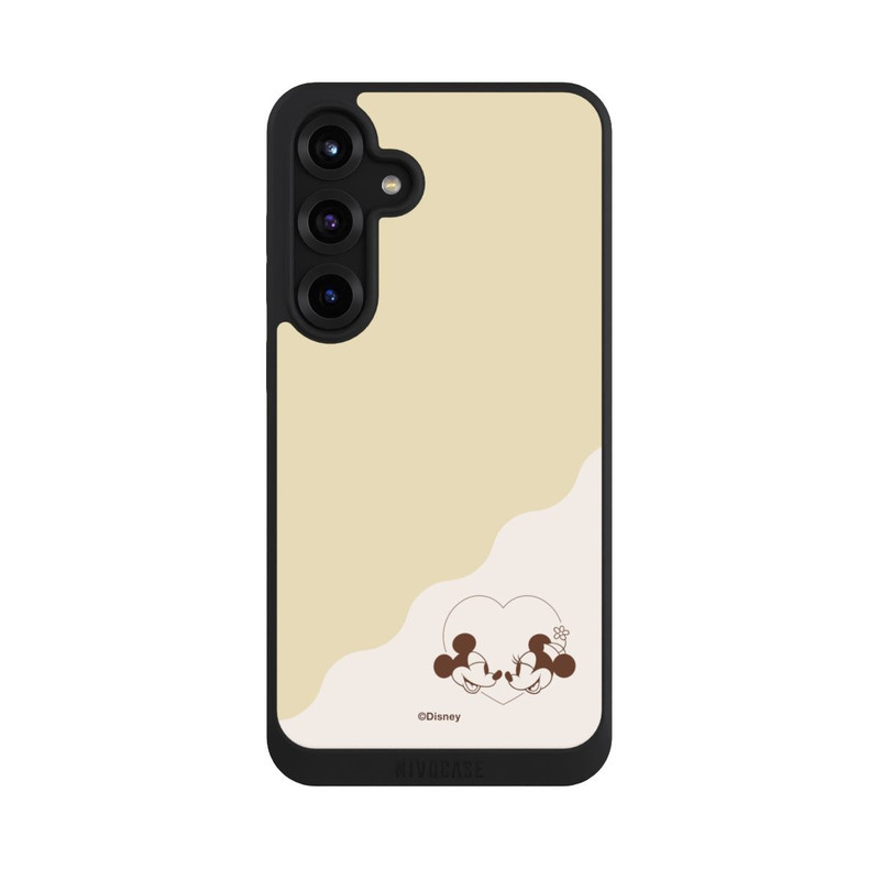 Galaxy S25 + NIVOpure Mickey and Minnie Love Heart Beige
