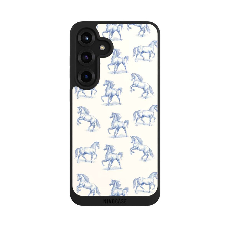 Galaxy S25 + NIVOpure Horses Pattern Toile de Jouy avec IA