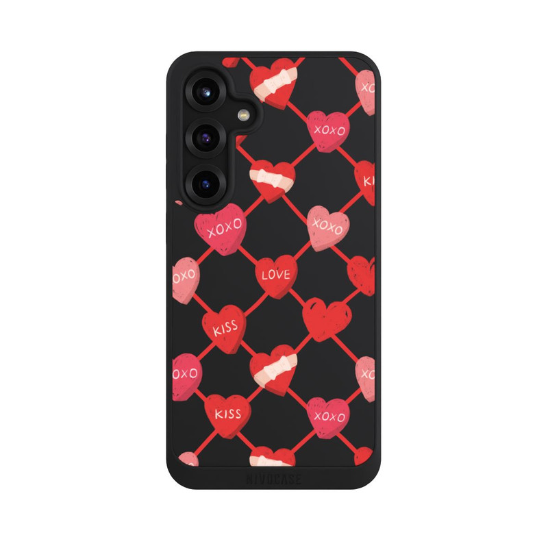 Galaxy S25 + NIVOpure Heart Pattern XOXO Red