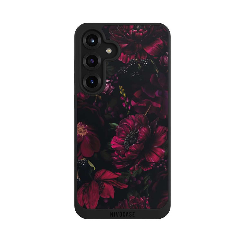 Galaxy S25 + NIVOpure Dunkle Rote Blumen Liebe