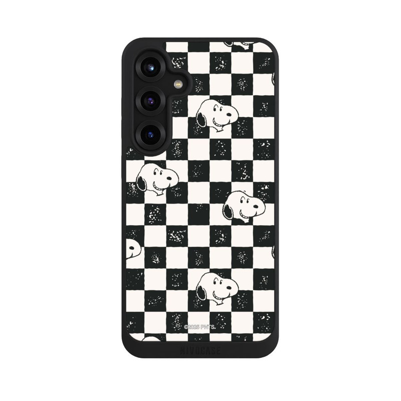 Galaxy S25 + NIVOpure Snoopy Heads Checked Pattern