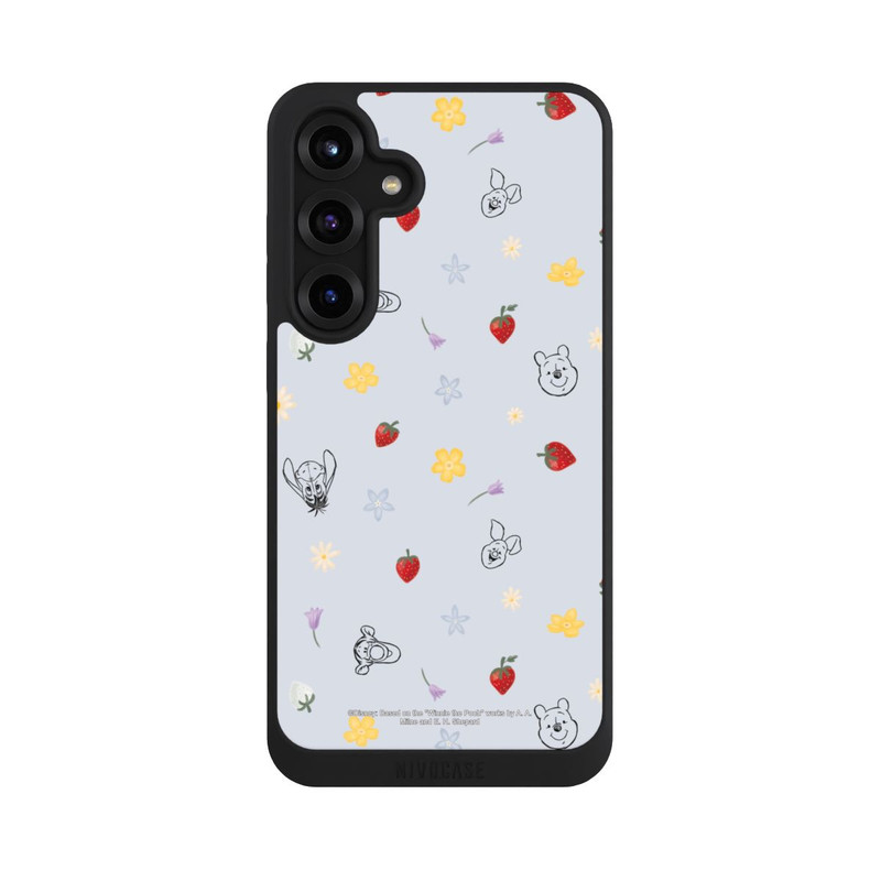 Galaxy S25 + NIVOpure Winnie Puuh und Freunde Erdbeer Muster Blau