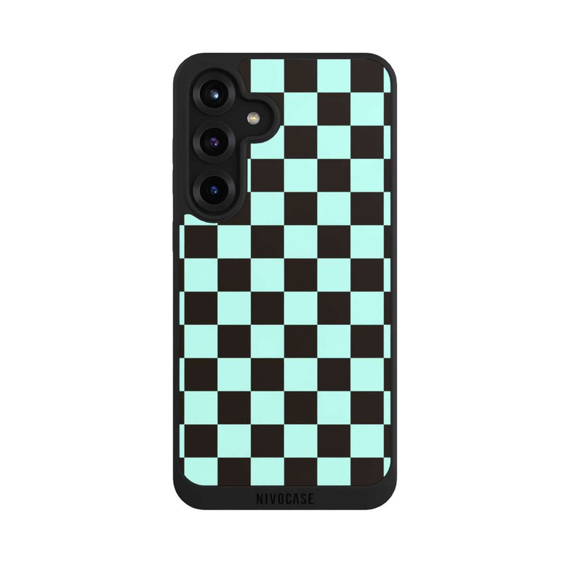 Galaxy S25 + NIVOpure Schachbrett Braun Blau