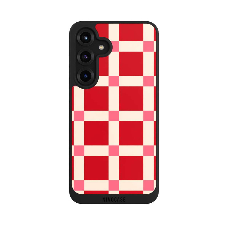 Galaxy S25 + NIVOpure Kariert Muster Rot