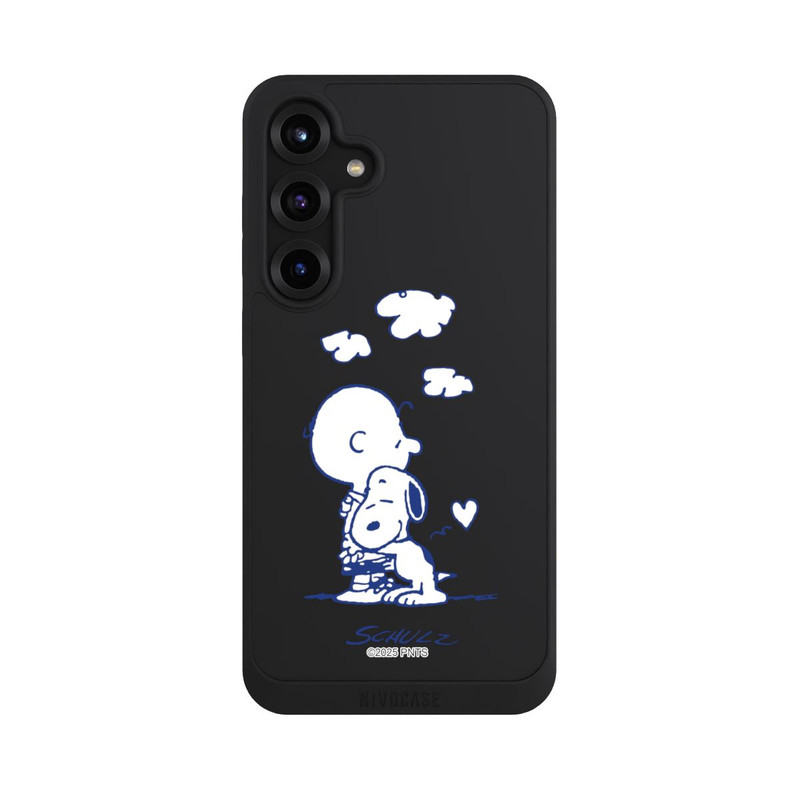 Galaxy S25 + NIVOpure Peanuts Charlie Brown Snoopy Hug Transparent