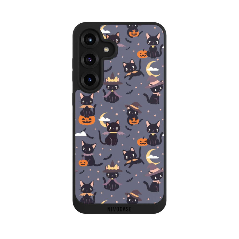 Galaxy S25 + NIVOpure Cute Halloween Witch Cats and Pumpkins
