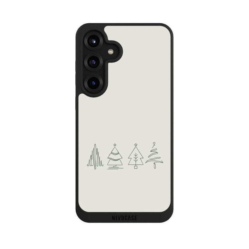 Galaxy S25 + NIVOpure Weihnachtsbäume Line Art Minimalistisch