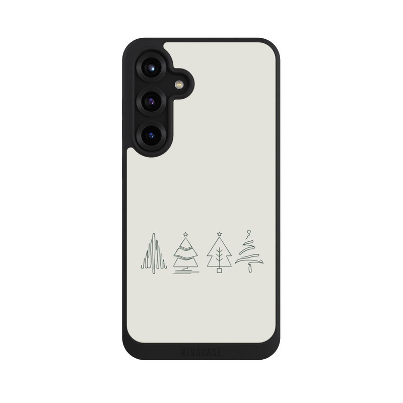 Galaxy S25 + NIVOpure Weihnachtsbäume Line Art Minimalistisch