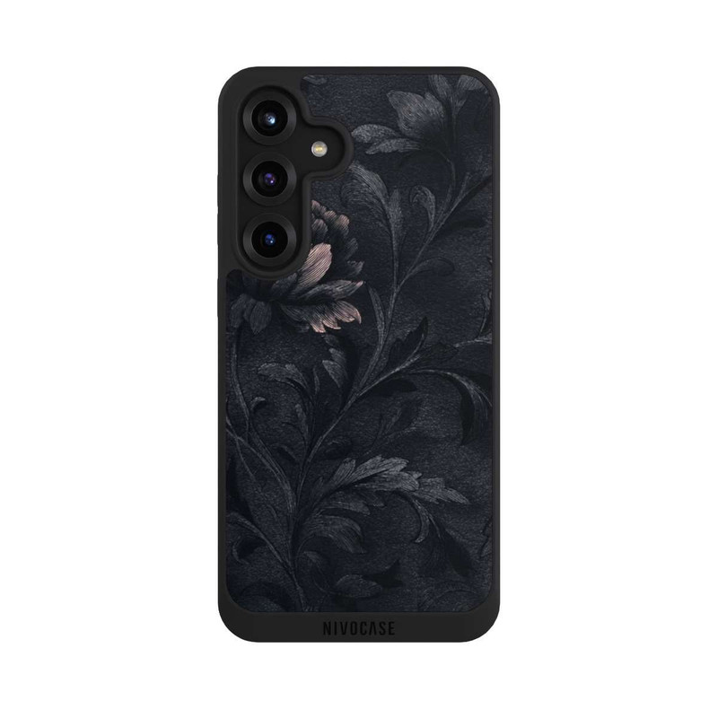 Galaxy S25 + NIVOpure Dunkles Blumenmuster Vintage