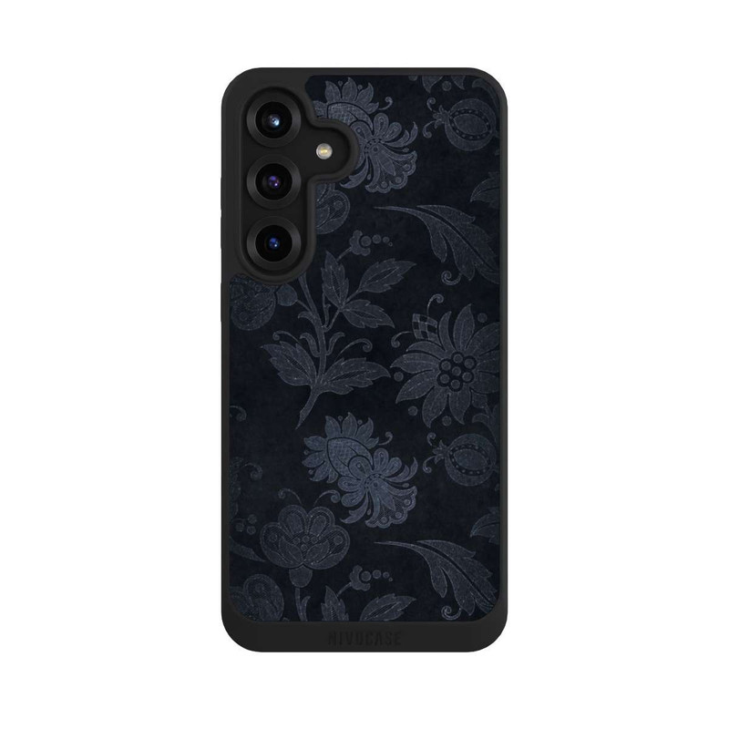 Galaxy S25 + NIVOpure  Silberne Blumen auf Samt