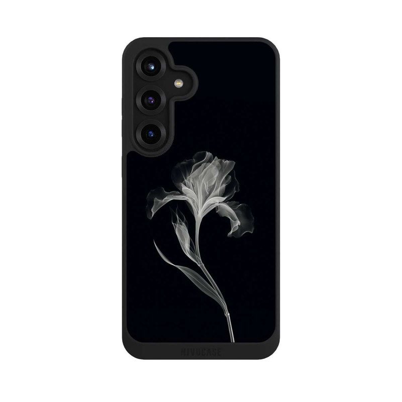Galaxy S25 + NIVOpure Fleur négative Gris sur noir avec IA