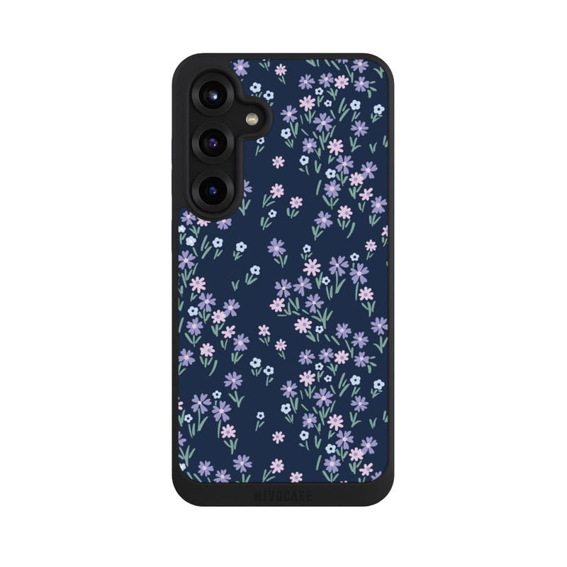 Galaxy S25 + NIVOpure Dark Blue Floral Theme