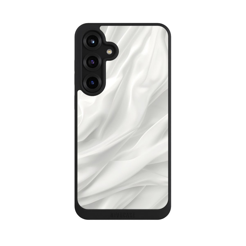 Galaxy S25 + NIVOpure Weiße Seidenmatte Textur mit KI