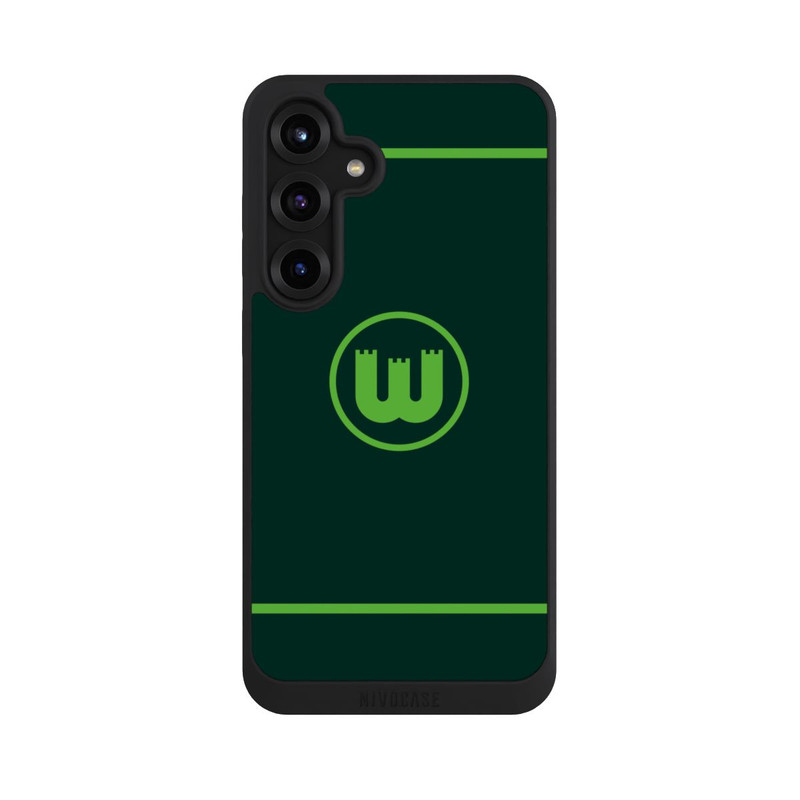 Galaxy S25 + NIVOpure VfL Wolfsburg Zinnenwappen Linien Grün