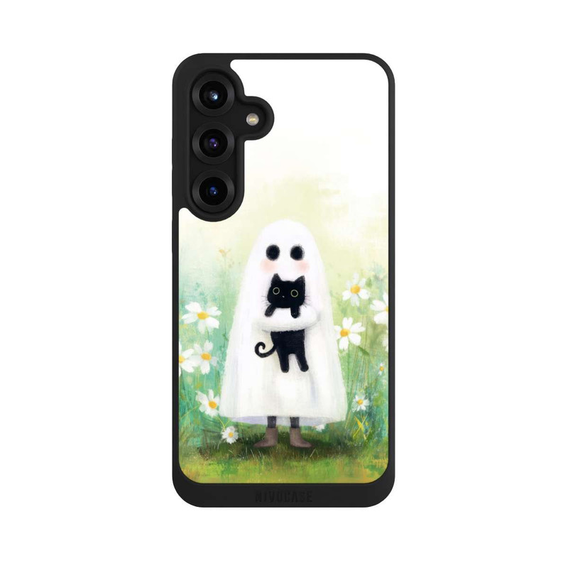 Galaxy S25 + NIVOpure Geist und Katze Halloween mit KI