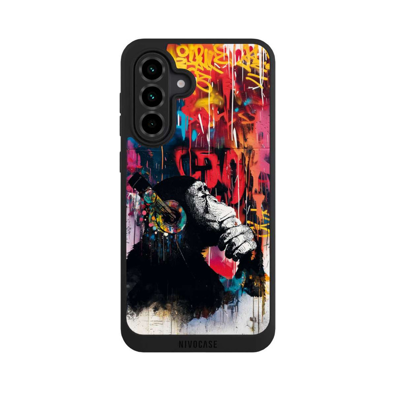 Galaxy A36 5G NIVOpure Affe Stereo Kopfhörer Graffiti Street Art Blau