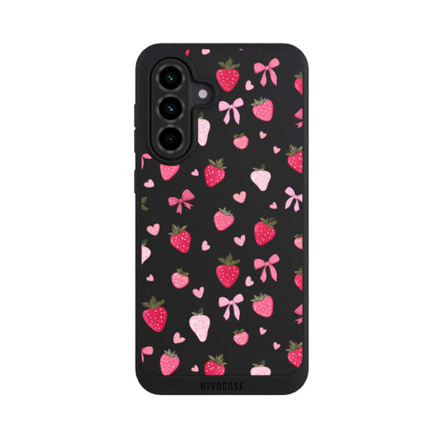 Samsung Galaxy A36 5G NIVOpure Erdbeer Herz Schleifen Pink Muster Transparent