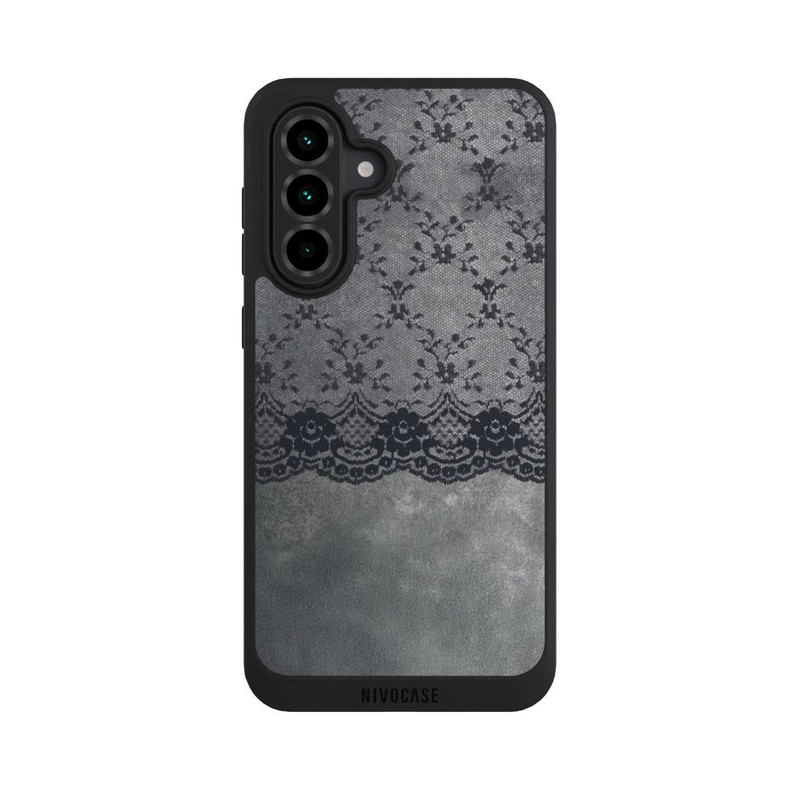 Galaxy A36 5G NIVOpure Motif de Dentelle Noire sur fond gris