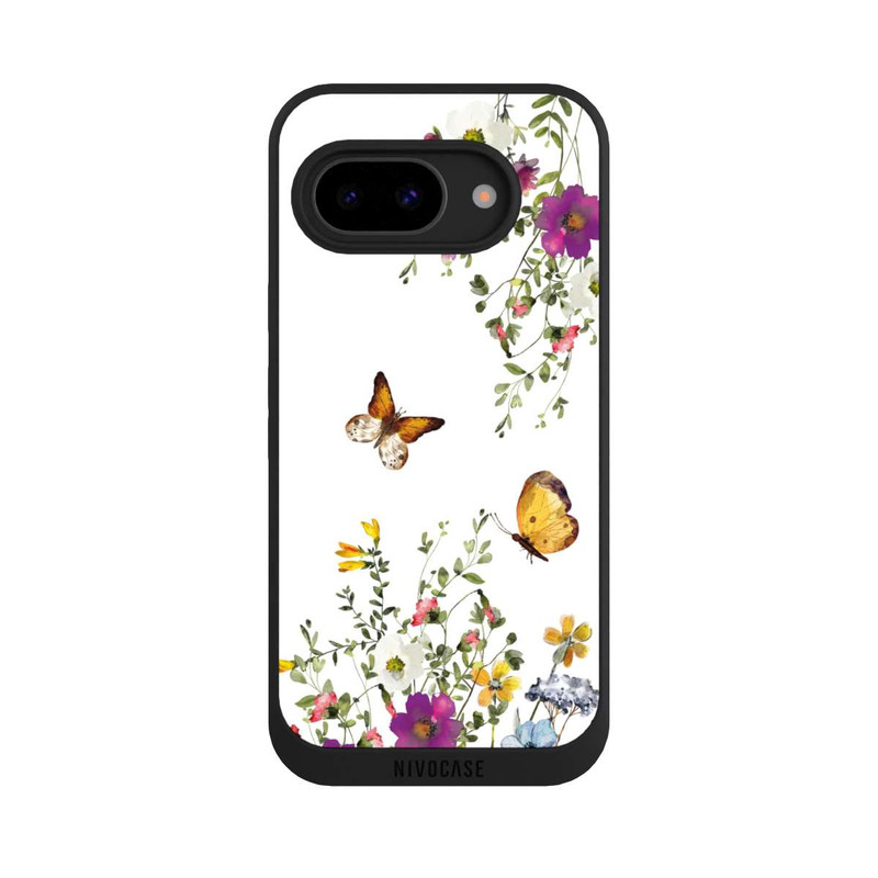 Pixel 9 a NIVOpure Papillons et fleurs colorées