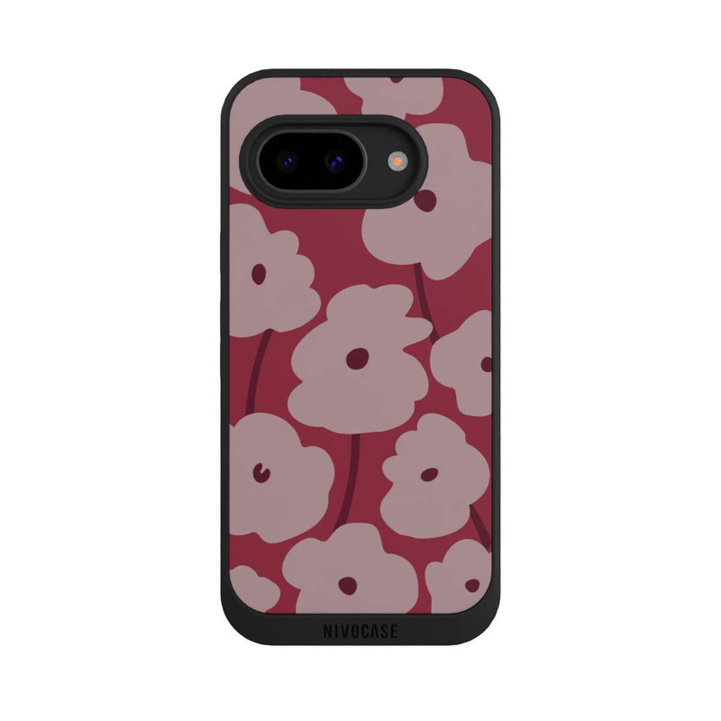 Pixel 9a NIVOpure Minimalistische Blumen Bordeaux