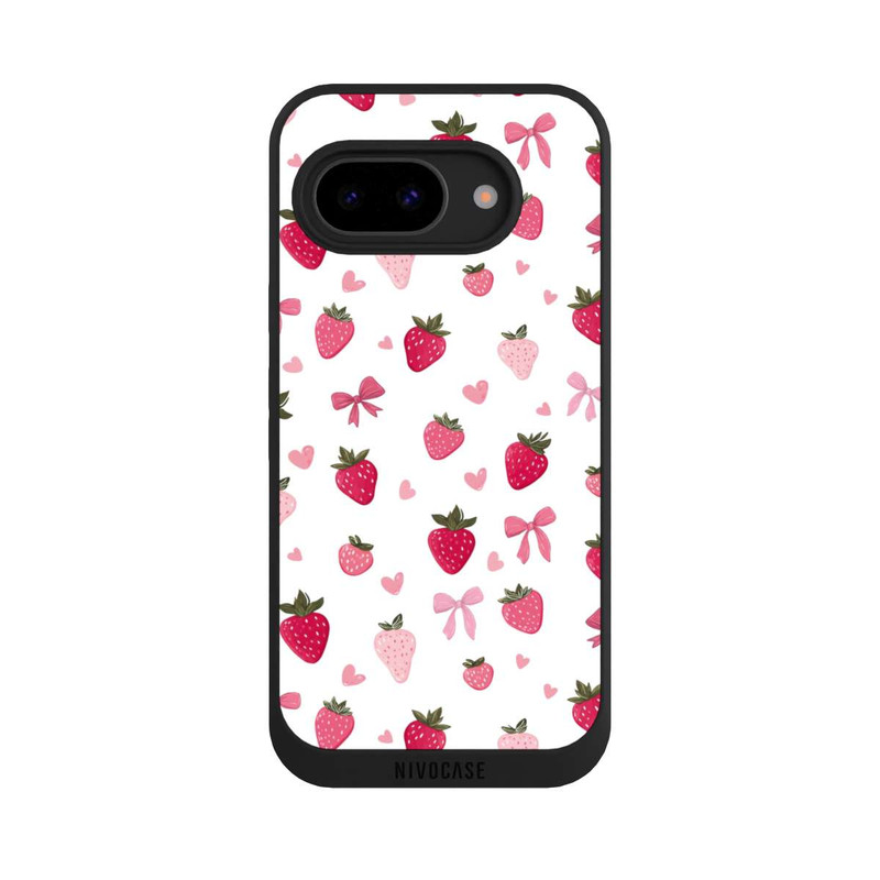 Pixel 9a NIVOpure Strawberry Ribbon Pattern Pink