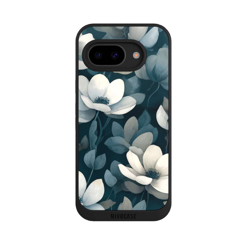 Pixel 9a NIVOpure Negative Flower Petrol White with AI
