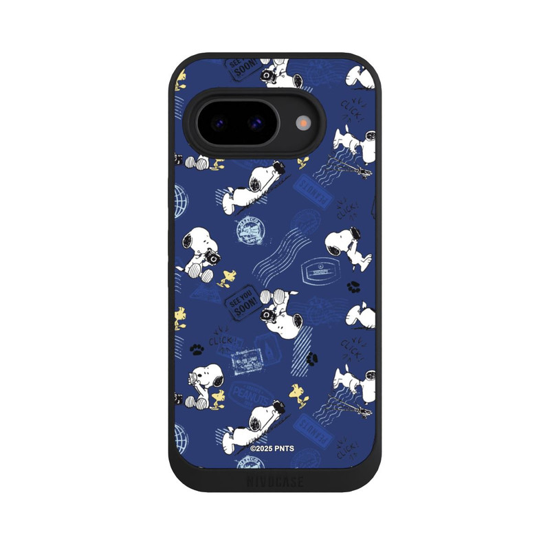 Pixel 9a NIVOpure Peanuts Travel Stamps Pattern Blue