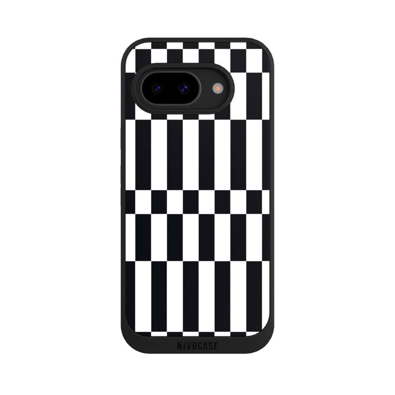 Pixel 9 a NIVOpure Checked Abstract Bold Black and White Color Block