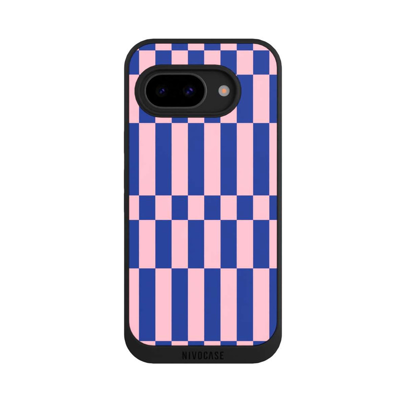 Pixel 9a NIVOpure Checked Abstract Bold Electric Blue and Pink Color Block