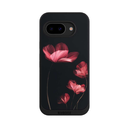 Google Pixel 9a NIVOpure Burgunder Blüten schwarz