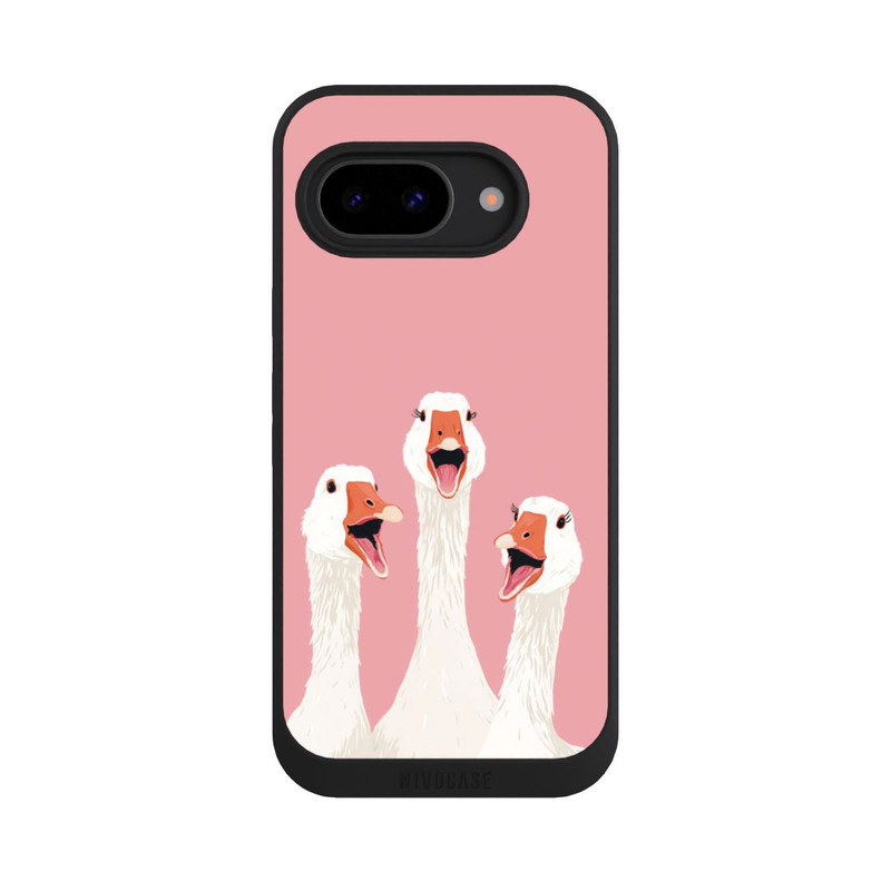 Pixel 9a NIVOpure Drei Gänse Rosa mit KI