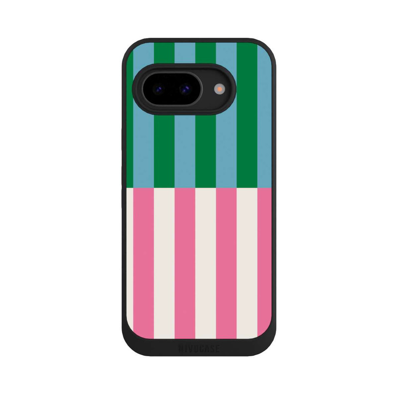 Pixel 9 a NIVOpure Streifenmuster Grün Rosa