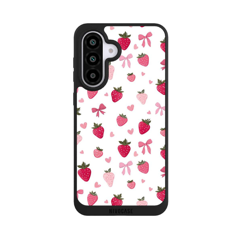 Galaxy A56 5G NIVOpure Erdbeer Herz Schleifen Muster Pink