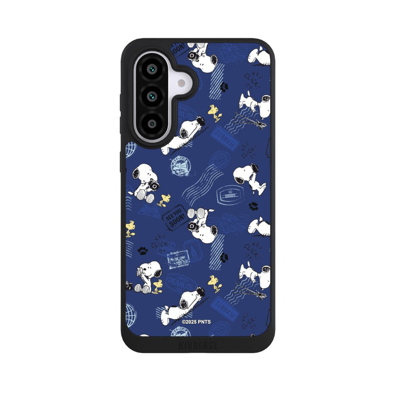 Galaxy A56 5G NIVOpure Peanuts Travel Stamps Pattern Blue