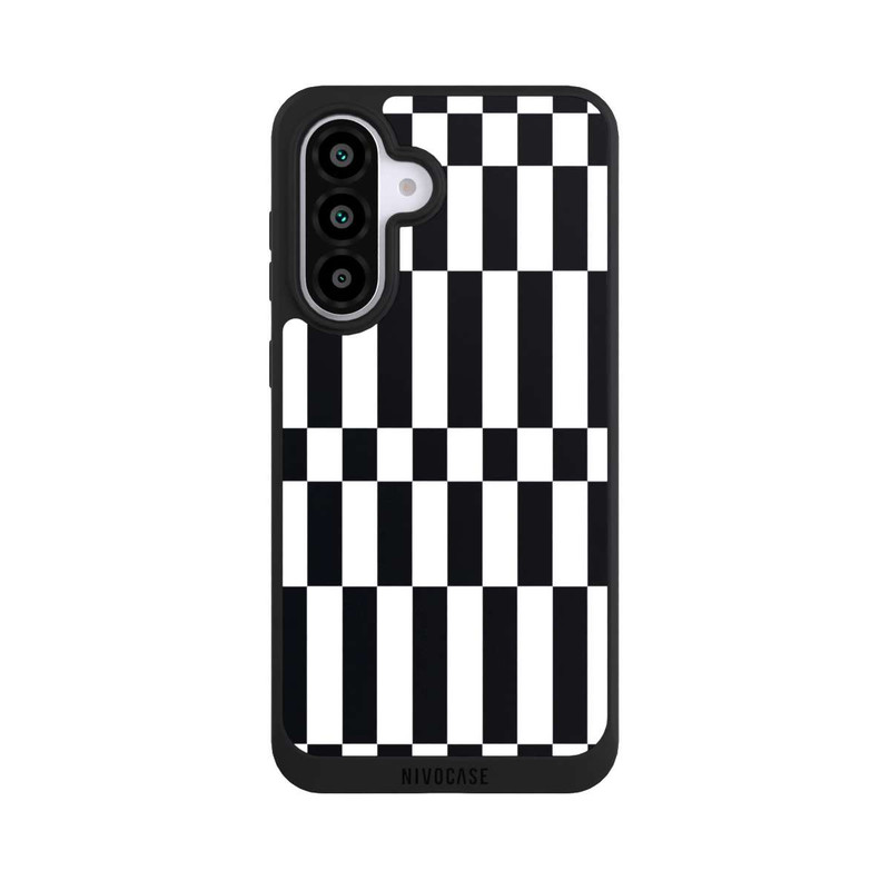 Galaxy A56 5G NIVOpure Checked Abstract Bold Black and White Color Block