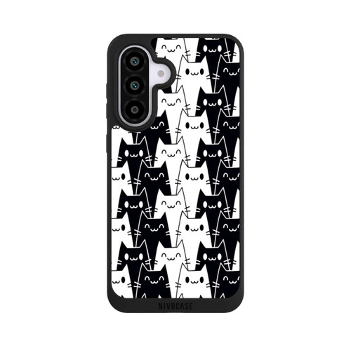 Samsung Galaxy A56 5G NIVOpure Katzentapete Schwarz Weiß