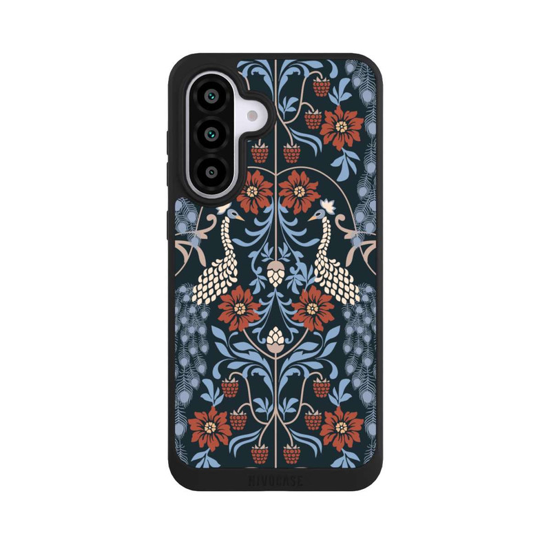 Galaxy A56 5G NIVOpure Vintage Peacock Garden Arts and Crafts Floral Dark