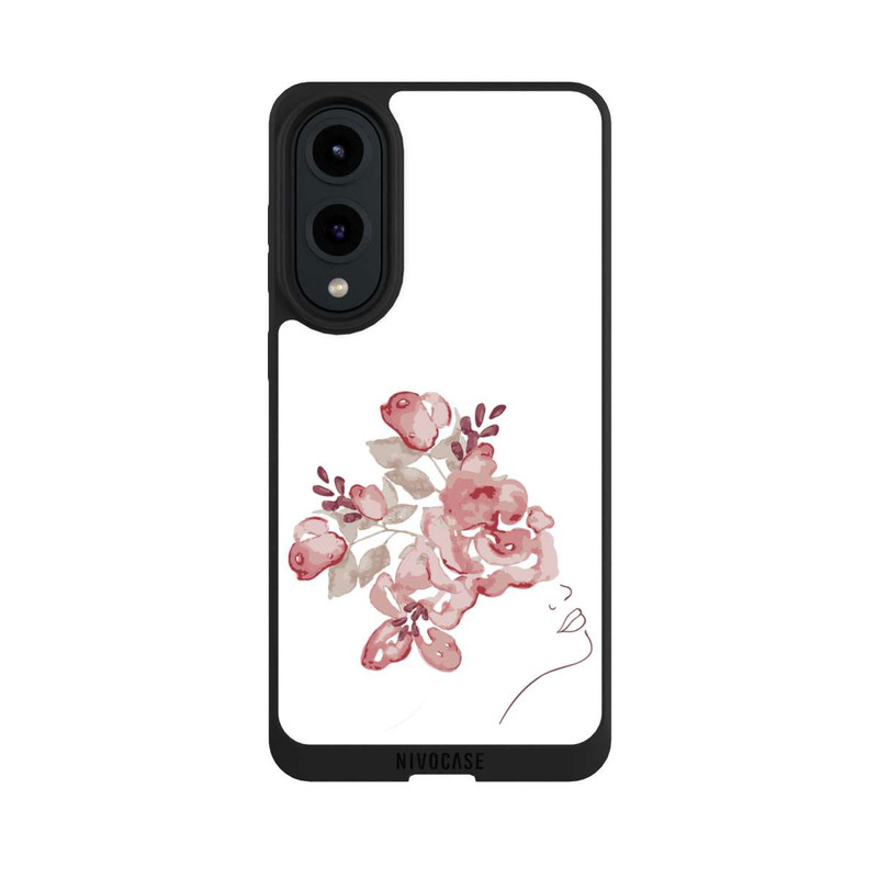 Galaxy S25 Edge NIVOpure Line Art Fleurs de visage de femme