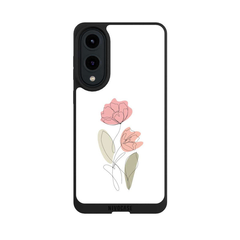 Galaxy S25 Edge NIVOpure Flower Line Art Red