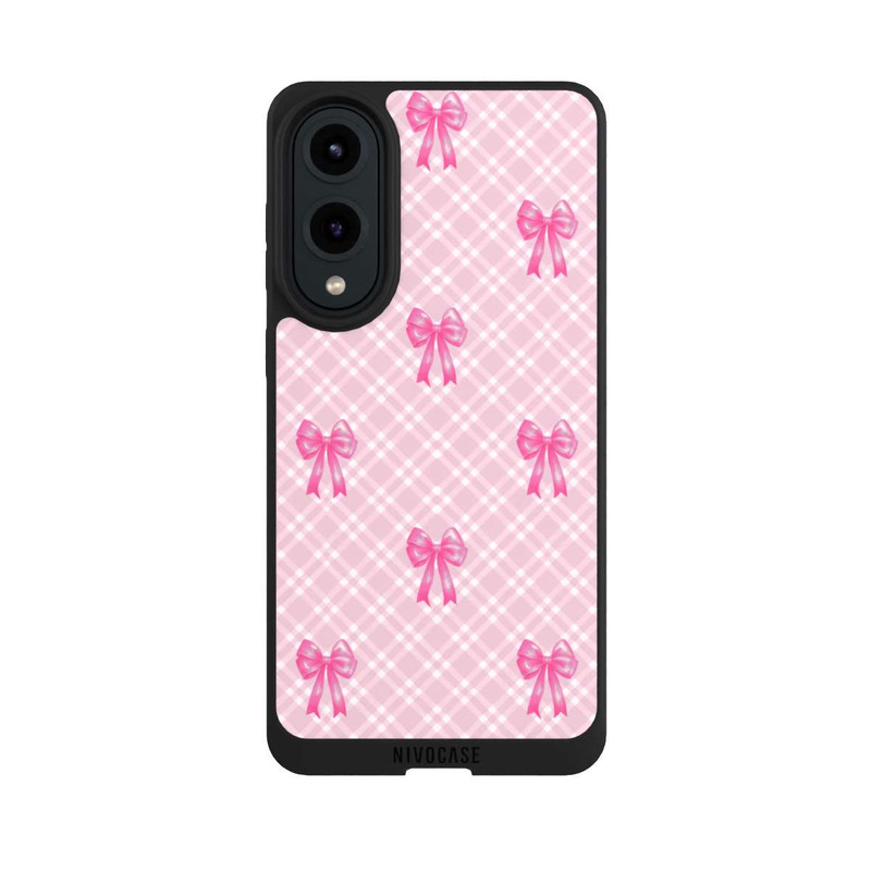 Galaxy S25 Edge NIVOpure Pink Bows and Plaid Pattern