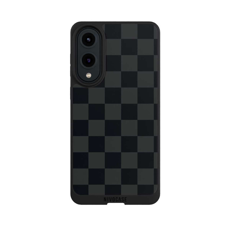 Galaxy S25 Edge NIVOpure motif en damier noir