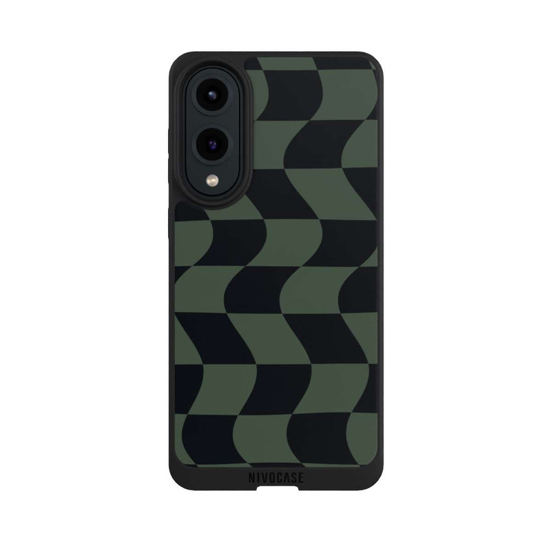 Galaxy S25 Edge NIVOpure Karomuster Grün Schwarz
