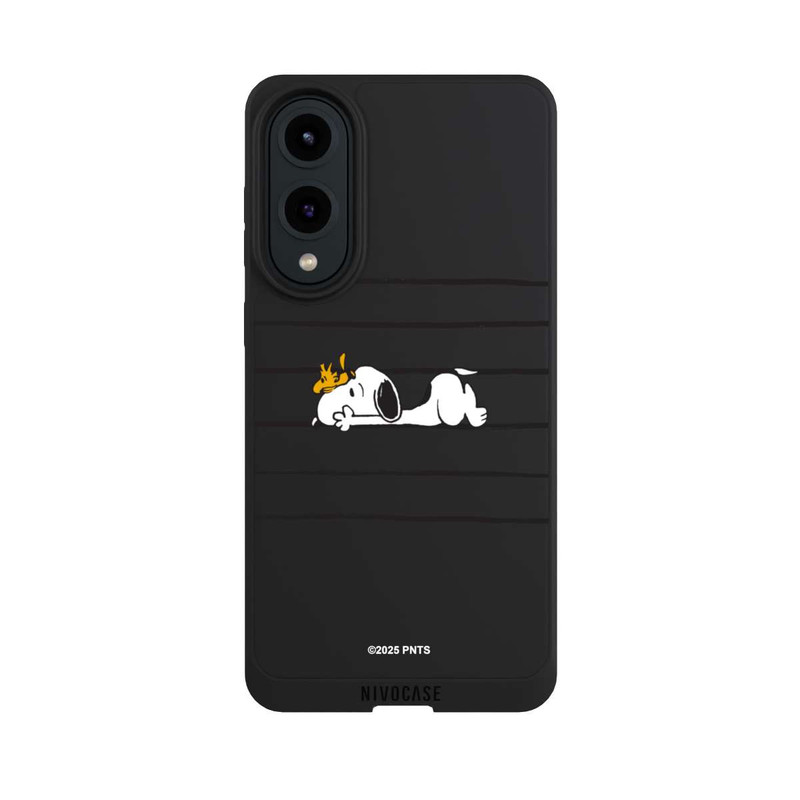 Galaxy S25 Edge NIVOpure Snoopy Woodstock Streifen Peanuts Transparent