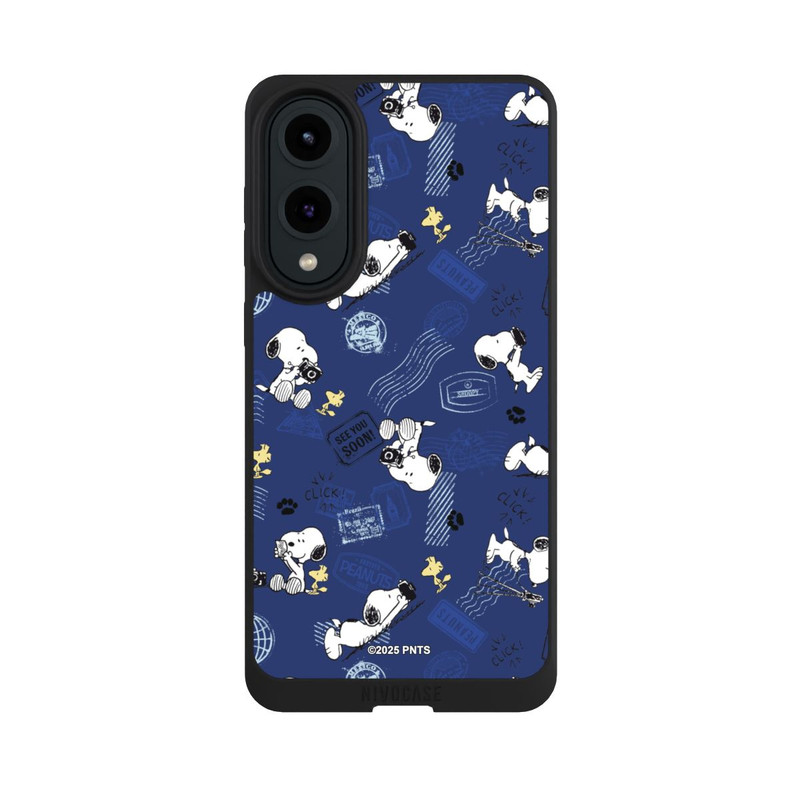 Galaxy S25 Edge NIVOpure Peanuts Travel Stamps Pattern Blue