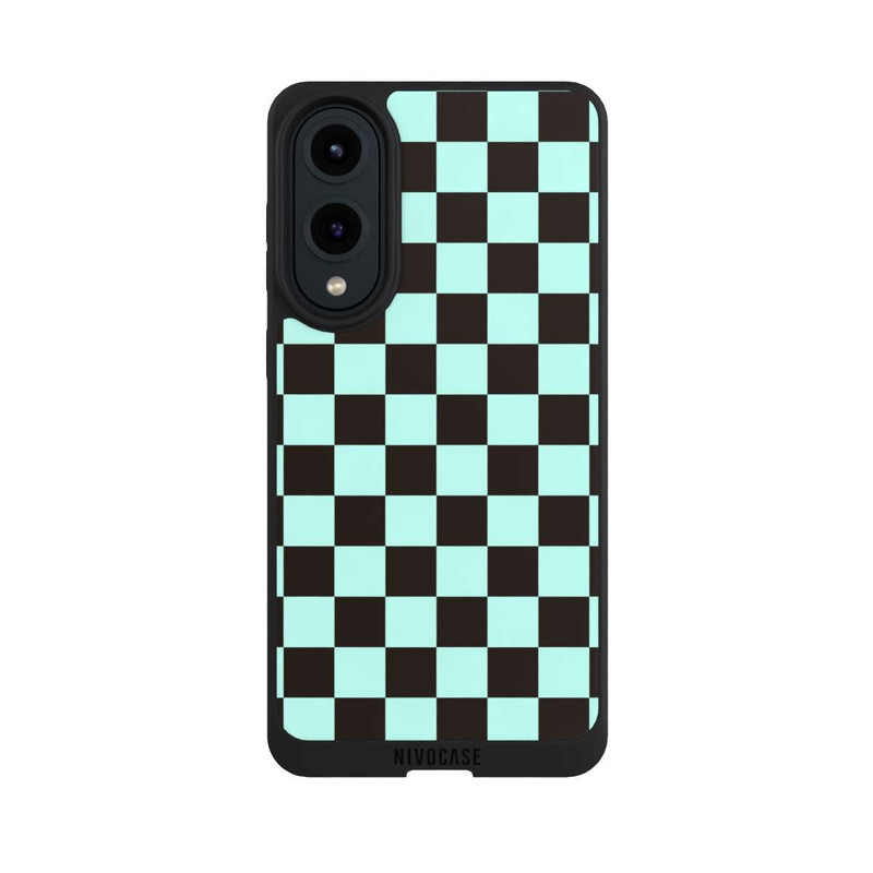 Galaxy S25 Edge NIVOpure Checked Pattern Blue Brown