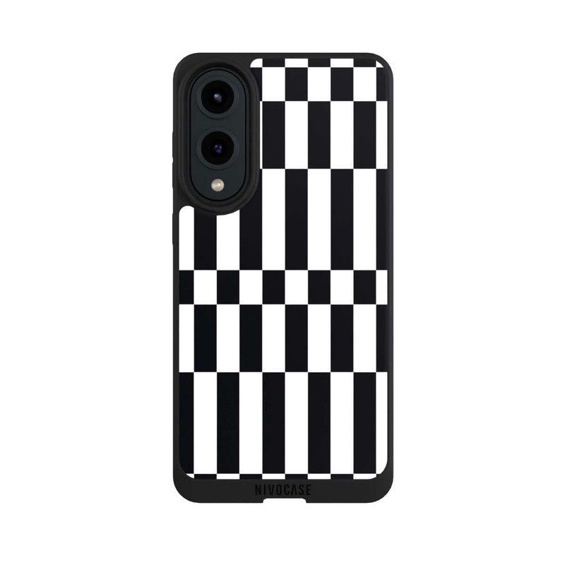 Galaxy S25 Edge NIVOpure Checked Abstract Bold Black and White Color Block