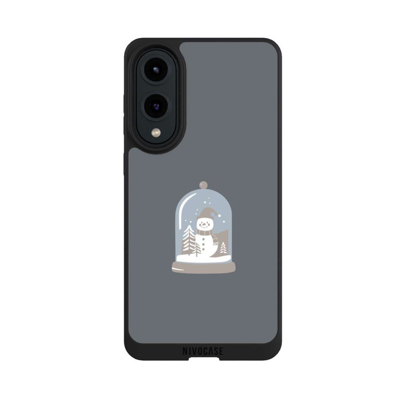 Galaxy S25 Edge NIVOpure Boule à Neige Minimaliste avec Bonhomme de Neige
